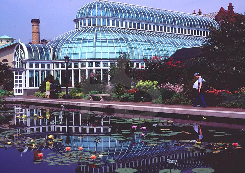 Brooklyn Botanic Garden, Lilly Pool And Conservatory